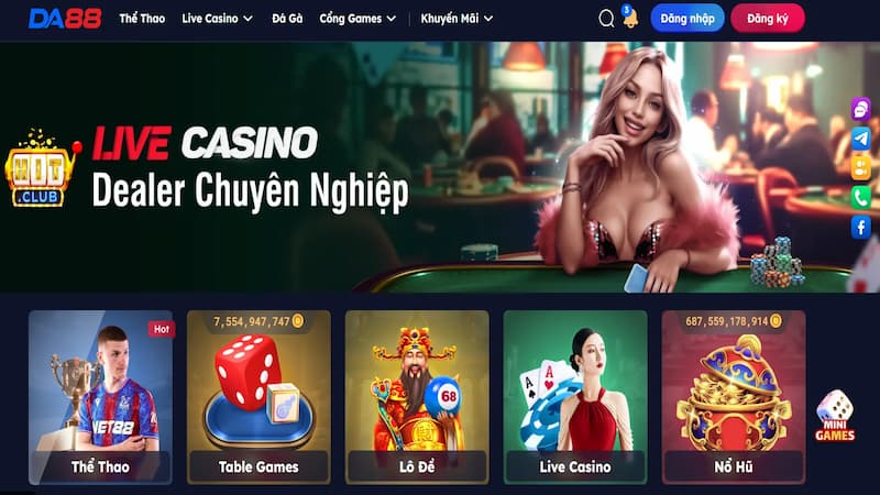 3 bước trải nghiệm game Casino tại DA88
